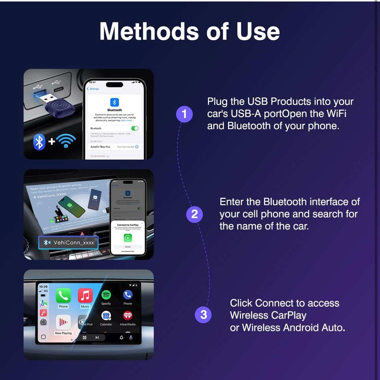 VMC CarlinKit Mini Ultra - Wireless Adapter Apple CarPlay/Android Auto USB Dongle for Car Upgrade WiFi Bluetooth Auto Connect